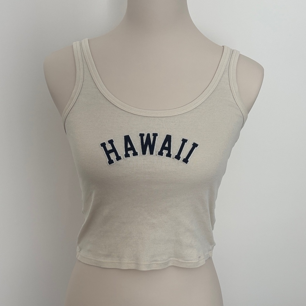 Brandy Melville Cream Hawaii Tank Top